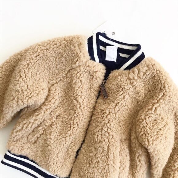 Janie and Jack NWT faux fur teddy jacket 6-12m - Picture 2 of 5